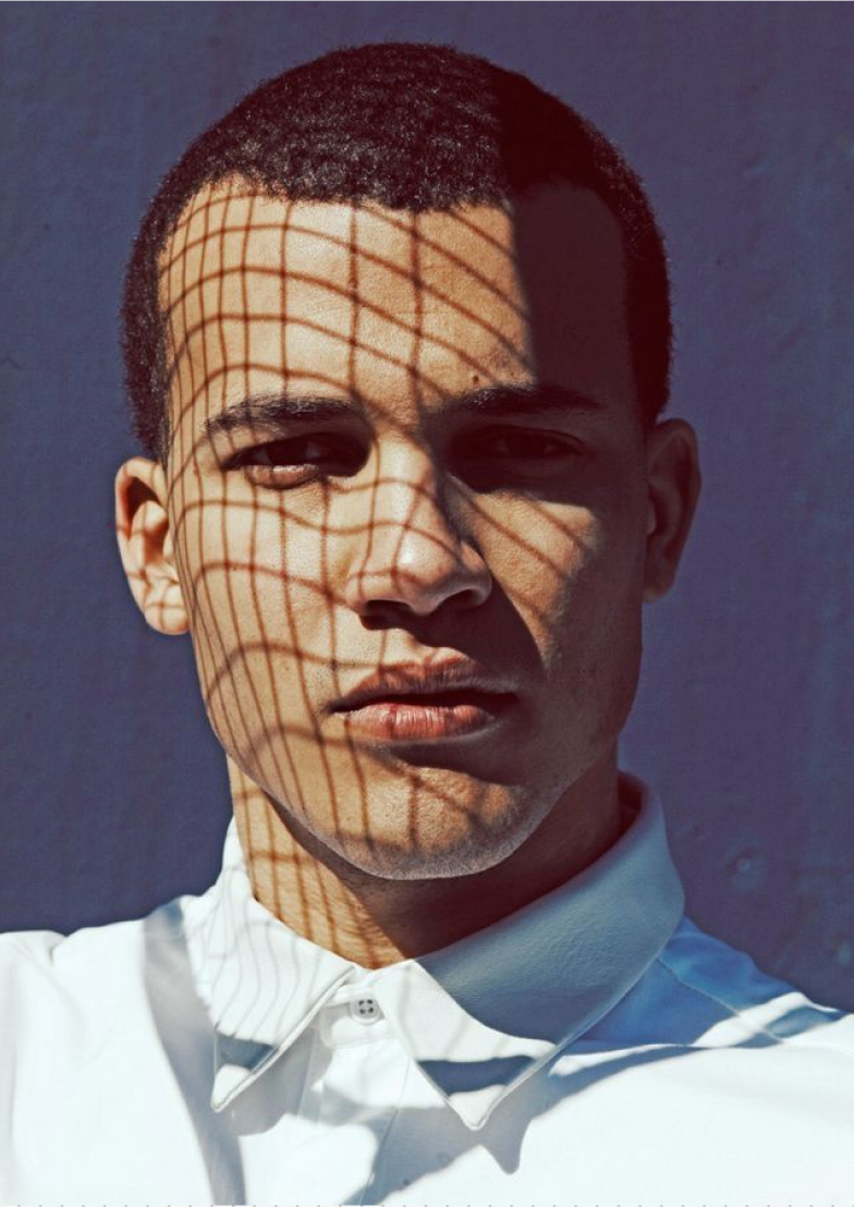 Portrait with tennis court shadows